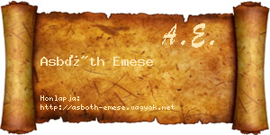 Asbóth Emese névjegykártya